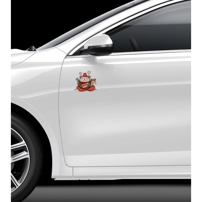 Tem dán mèo may mắn, dán nhiều vị trí, dán nhiều màu xe