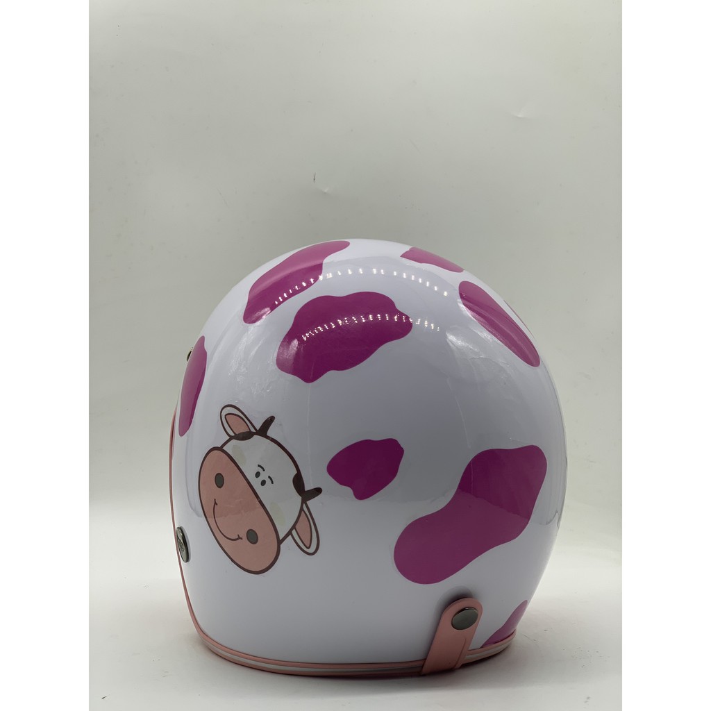 Mũ bảo hiểm 3/4 màu trắng lót xanh dương, hồng, nâu chính hãng bảo hành 12 tháng - Chuyên đi phượt