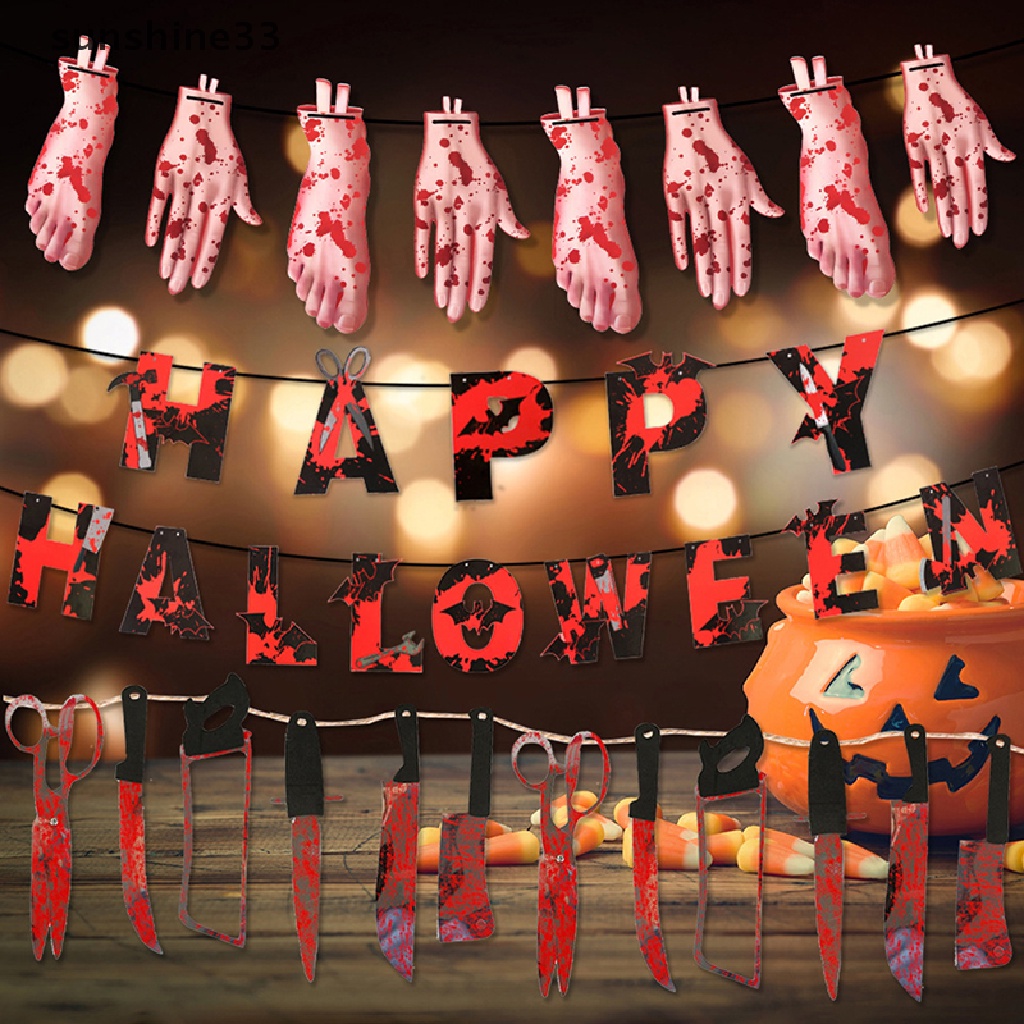 Set 12 Phụ Kiện Treo Trang Trí Halloween Hình Ngôi Nhà Kinh Dị