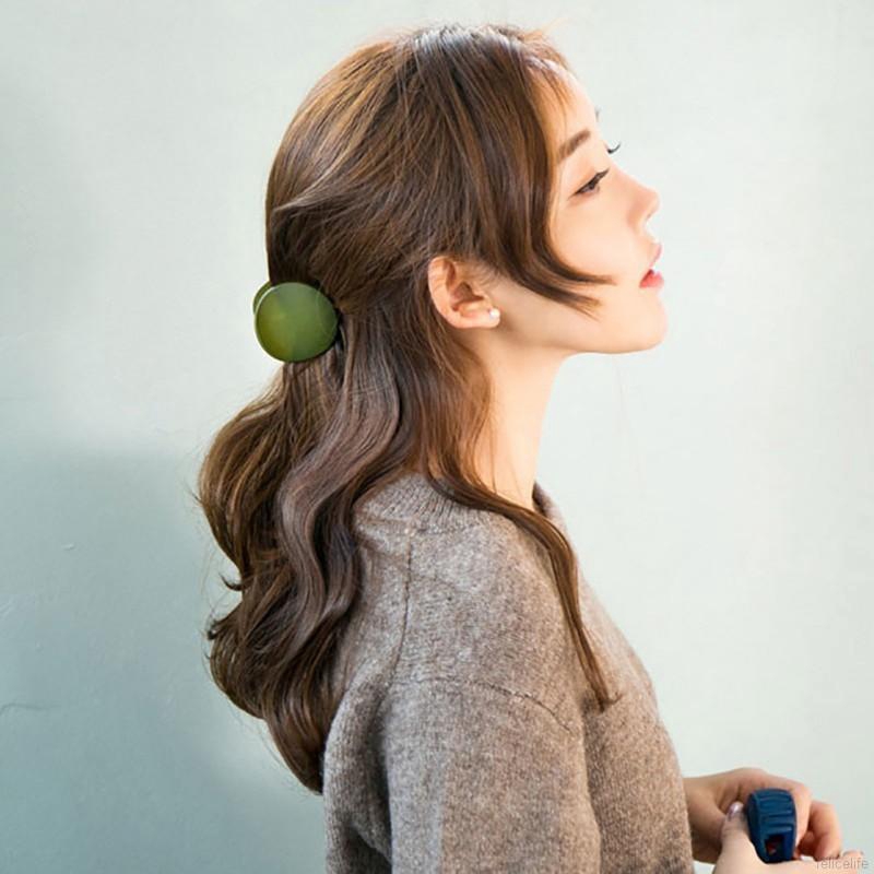 Kẹp tóc càng cua bằng nhựa acrylic màu trơn đơn giản dành cho nữ