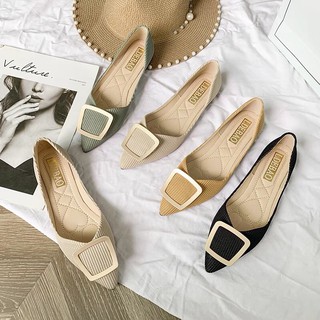 D249- giày bệt nữ mũi nhọn, giày búp bê đế thấp hàng quảng châu