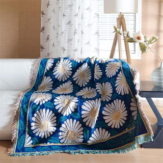Thảm dệt sợi đa năng trải sàn, sofa, treo tường trang trí hoa cúc Daisy