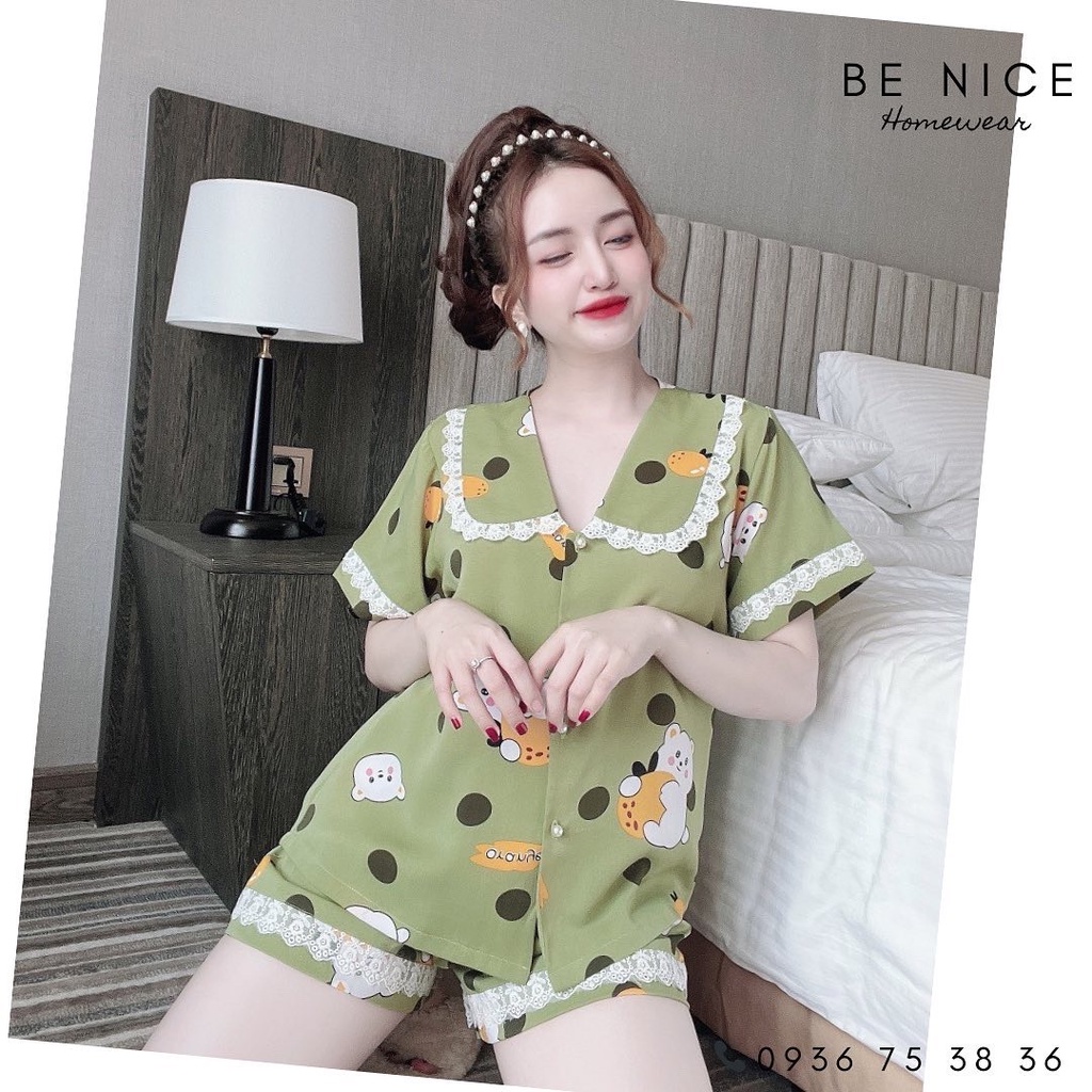 Bộ mặc nhà ngắn cổ sen phối ren xinh xắn cho nàng nhà Be Nice Homewear