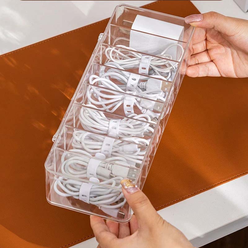 Hộp nhựa trong suốt 8 ngăn đựng trang sức chìa khóa tiện dụng