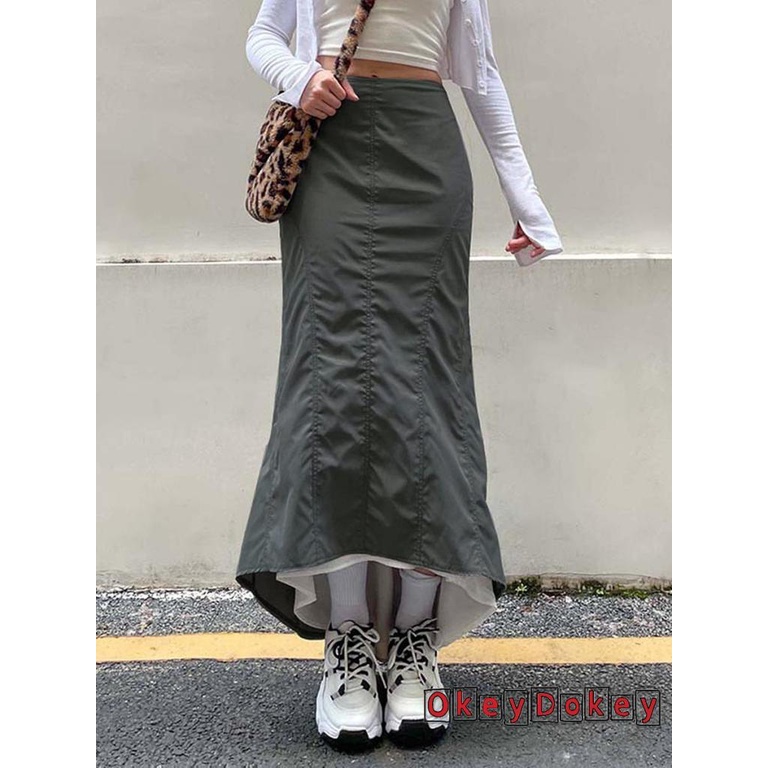 Chân Váy Xòe Xếp Ly Phong Cách Harajuku Vintage Thời Trang Cho Nữ ODokey-Y2K 90