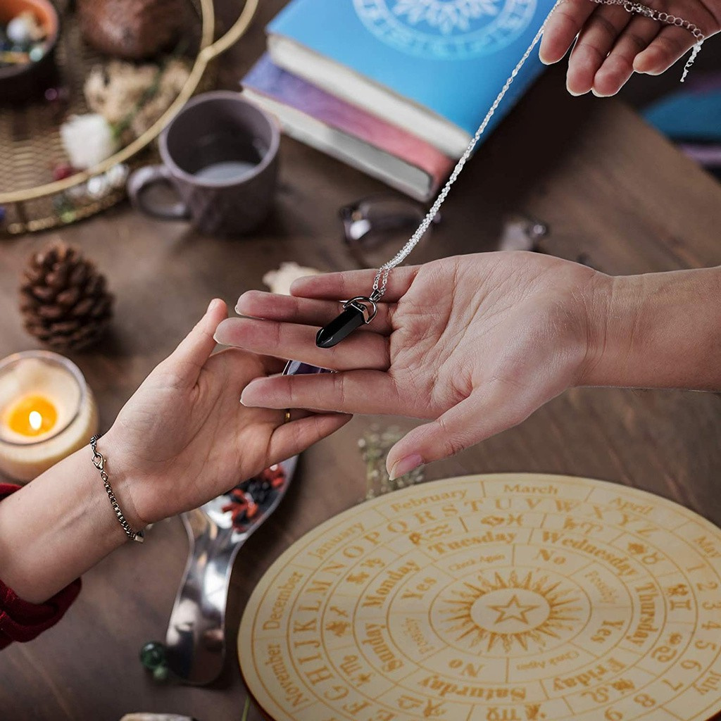 Bảng khắc gỗ chòm sao ma thuật kèm con lắc dùng cho trang trí