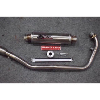 trọn bộ  lon pô  stb  và cổ pô inox  dày gắn mọi loại xe winner ex 150 sonic satria