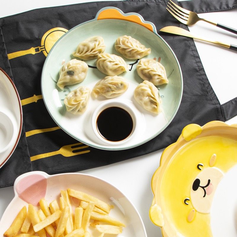 Đĩa ngăn chấm hình thú 21cm