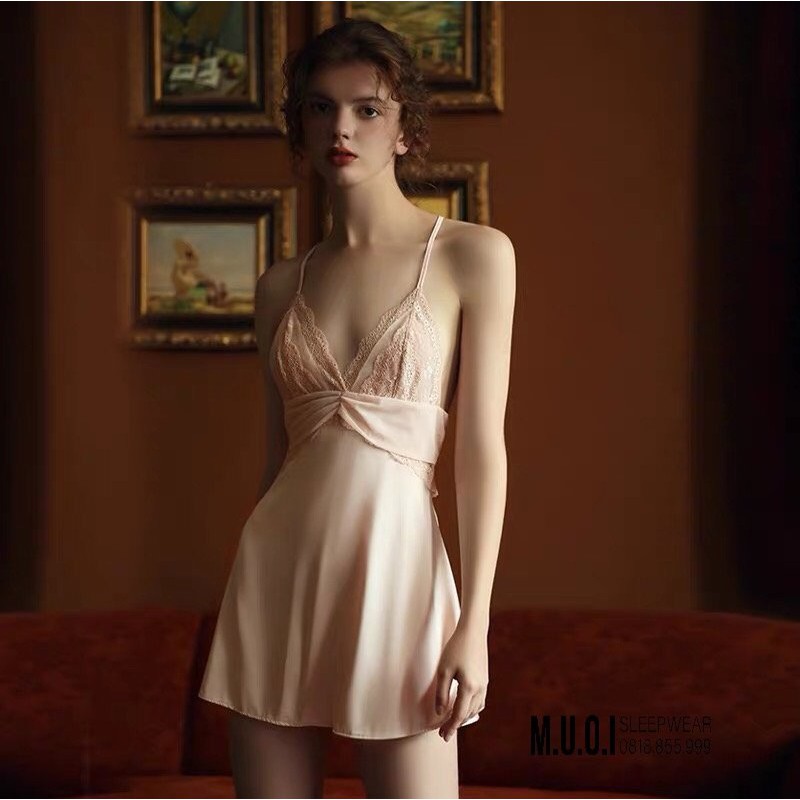 [FREESHIP] Váy ngủ sexy Quảng Châu - Sx 12 Váy ngủ lụa sexy hở lưng ren ngực hack dáng hot hit cao cấp | BigBuy360 - bigbuy360.vn