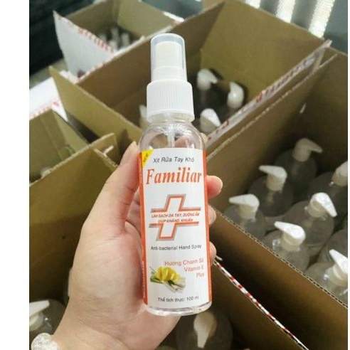 Nước rửa tay khô chai xịt 100ml Familiar