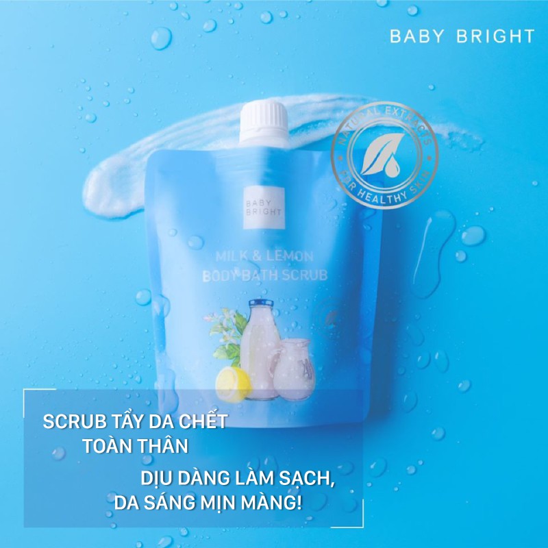 Muối Tẩy Da Chết Toàn Thân Sữa Bò Và Chanh Baby Bright Milk And Lemon Body Bath Scrub 250g