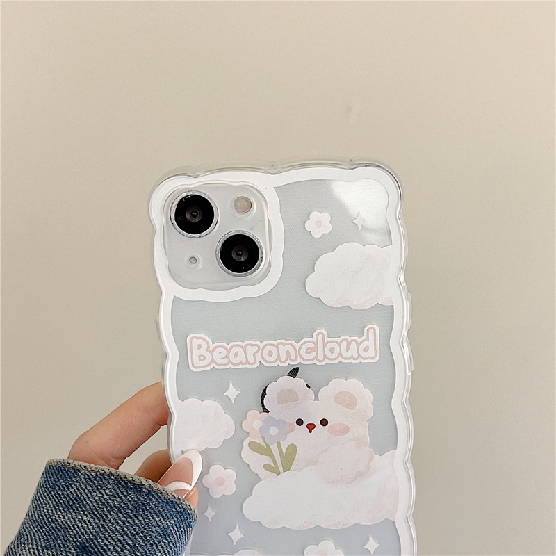 Ốp Điện Thoại Silicon Hình Gấu Đám Mây Cho iPhone 13 12Pro x xs 6 / 7 / 8Plus / Xr / Xsmax / Mini / 14-14