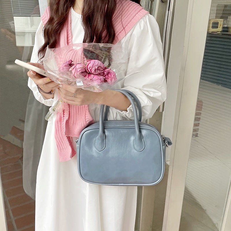 Túi Đeo Chéo Một Bên Vai Bằng Sáp Dầu Nhỏ Phong Cách Hàn Quốc Thời Trang Xuân Hè Hàng Mới Dành Cho Bạn Nữ 2021