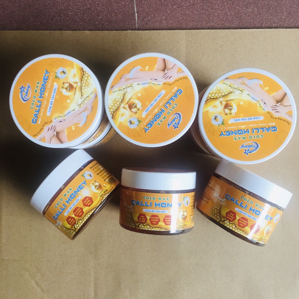 Wax lông tẩy triệt lông vĩnh viễn , kem tẩy lông toàn thân, wax bean an lành Calli Honey 250g, tặng giấy wax lông - WCH