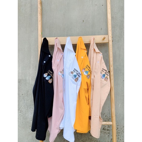 Áo Polo Thun Form Rộng Chất Liệu Mềm Mát Nhẹ Nhàng  In Hình Mọi Sticker Cute Đáng Yêu Hót Hòn Họt TTQ0267