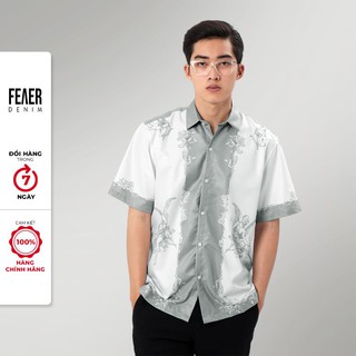 Áo sơ mi nam họa tiết FEAER vải Lụa thoáng mát, không nhăn form suông Barpque Angel |new arrival 2021|
