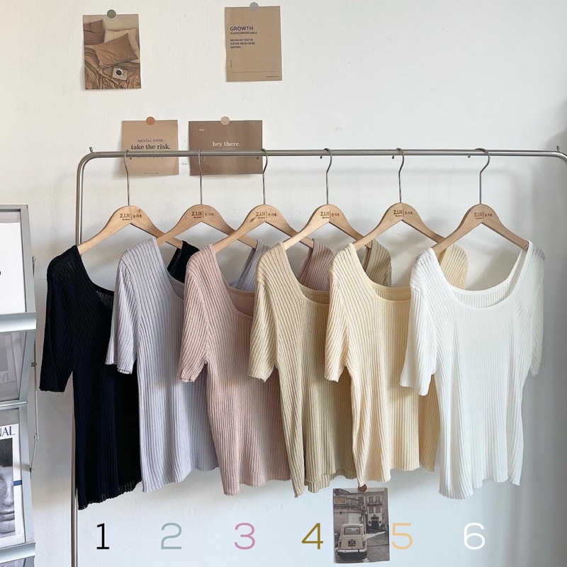 Áo montagut cổ vuông, bảng màu vintage chất mát