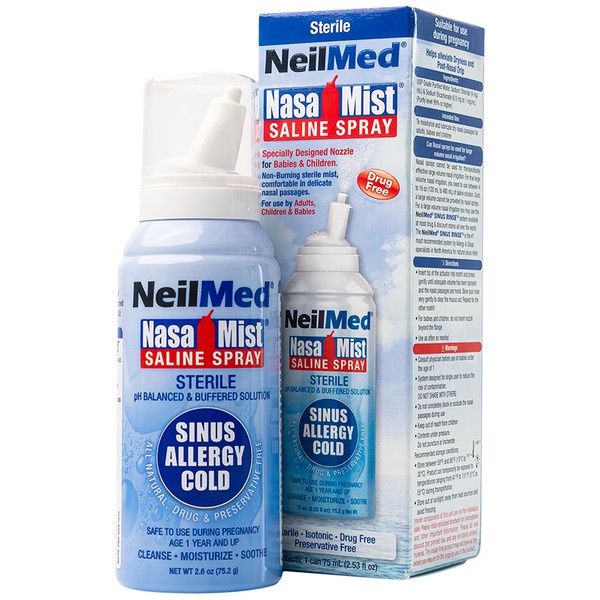 Dung Dịch Xịt Rửa Mũi Neilmed Nasamist Saline Spray Isotonic Cho Trẻ Em &amp; Người Lớn (Chai 75ml)