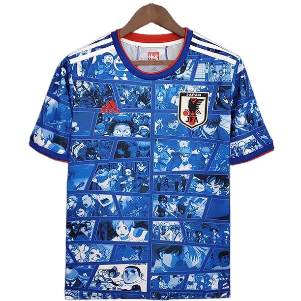 New 2023 nhật bản anime màu xanh phiên bản đặc biệt bóng đá jersey ngắn tay áo phông in áo phông tee