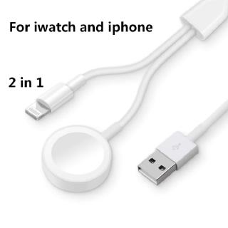 Dây cáp sạc 2 trong 1 dài 1 mét dành cho đồng hồ Apple Watch Series 1 2 3 4 và điện thoại iPhone 7 8 X Max