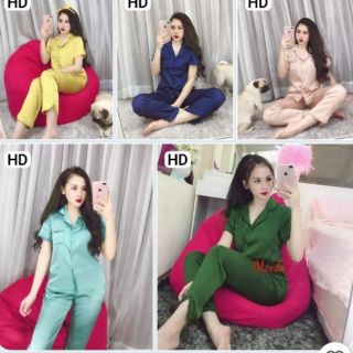[Thanh lý lỗ] đồ bộ lụa (HÌNH THẬT, CÓ SIZE) pijama bèo quần dài