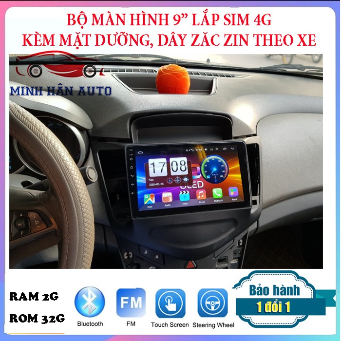 Màn hình lắp sim 4G  cho xe Cruze 2009 - 2016 có CANBUS, bản đồ Vietmap, Navitel, camera lùi, dvd xe Lacetti