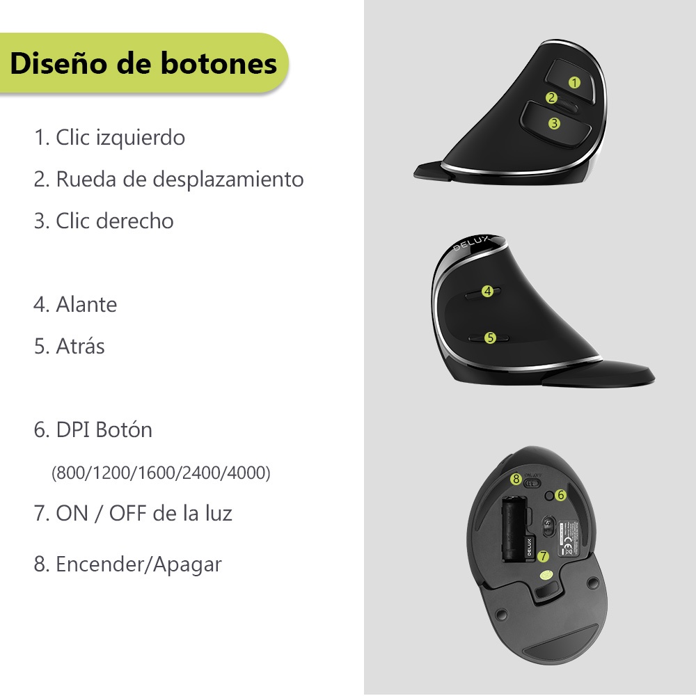 Chuột quang không dây Delux M618Plus 2.4G cao cấp chuyên nghiệp