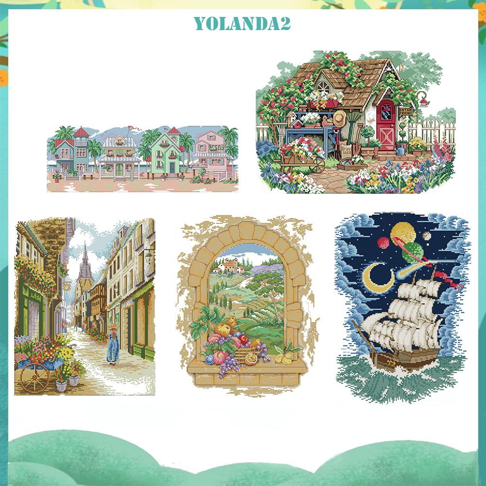 Bộ Dụng Cụ Thêu 14ct Hình Phong Cảnh