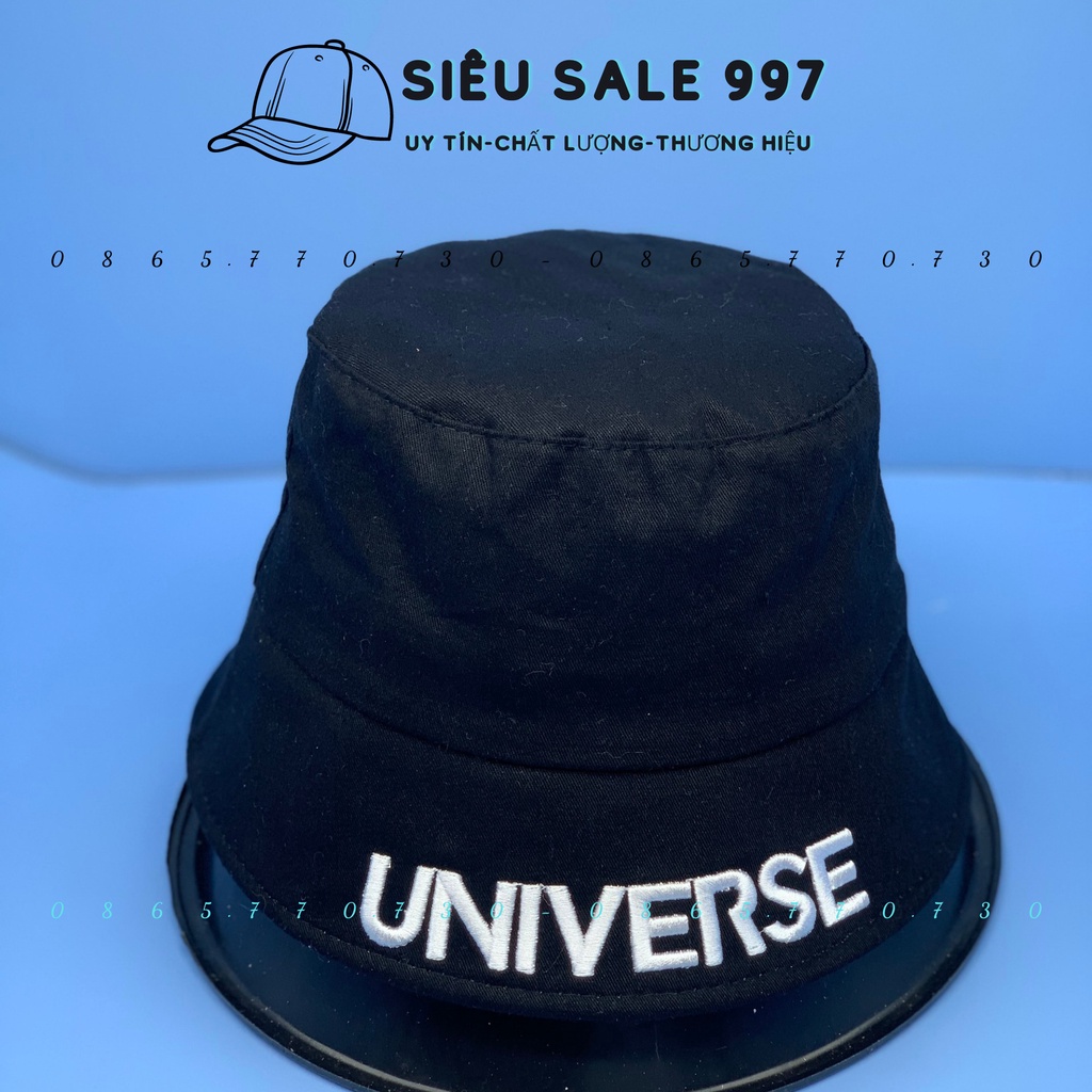 NÓN BUCKET CỤP THÊU VÀNH UNIVERS THỜI TRANG NAM NỮ CAO CẤP PHONG CÁCH HÀN QUỐC