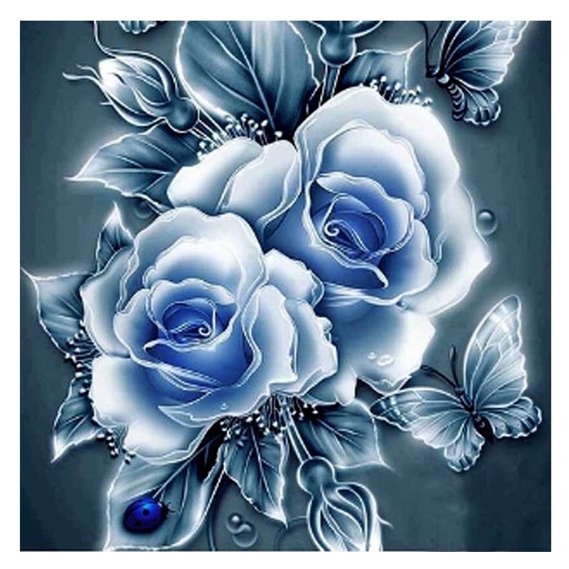 Bộ Tranh Đính Đá 5D Họa Tiết Hoa Xinh Xắn Độc Đáo DIY Dùng Trang Trí Nhà Cửa