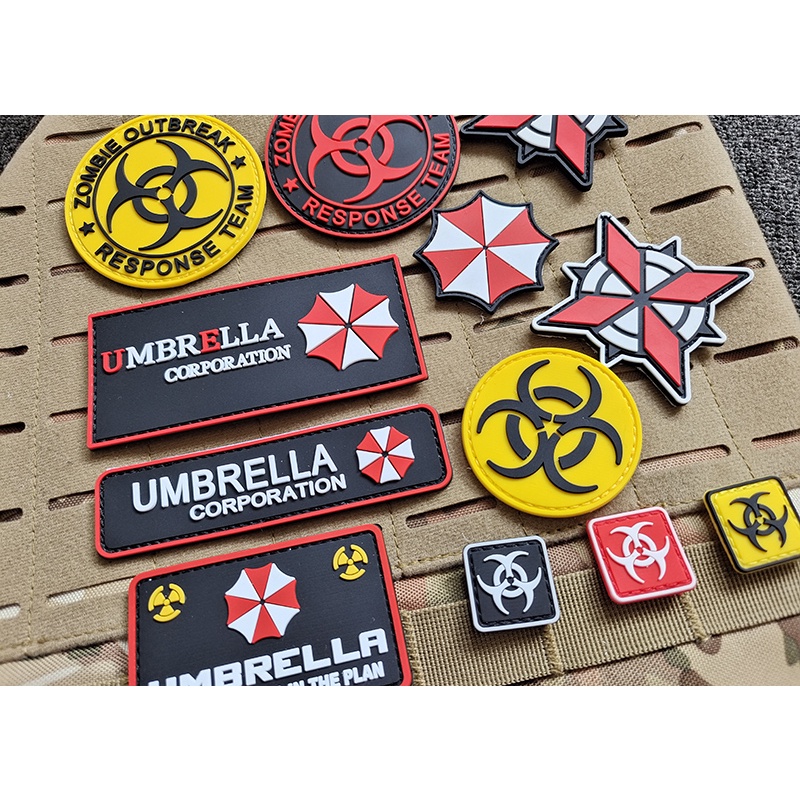 Huy Hiệu Hình Logo 3D Hóa Học Bằng Cao Su Pvc Mềm Khóa Dán Balo Hình Logo UMBRELLA Game Zombie