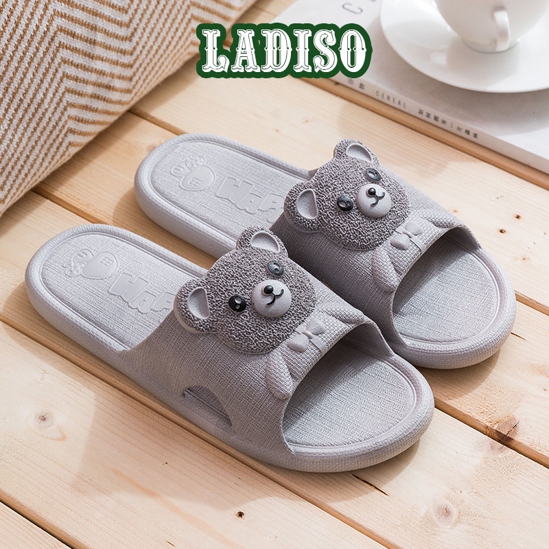 Dép nữ quai ngang hình gấu LADISO siêu dẻo siêu êm dùng để đi trong nhà ngoài trời siêu bền TT217