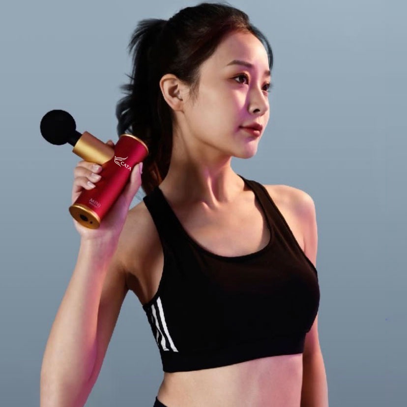 Súng massage cầm tay mini Cát Á LE10200-N, 4 mức độ rung, 5 đầu massage, nhỏ gọn thích hợp cho phái yếu - BH 12 tháng