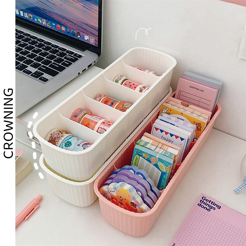 Hộp Đựng Đồ Lót/Vớ Để Bàn Chia Ngăn Đơn Giản Ba Trong Một G048