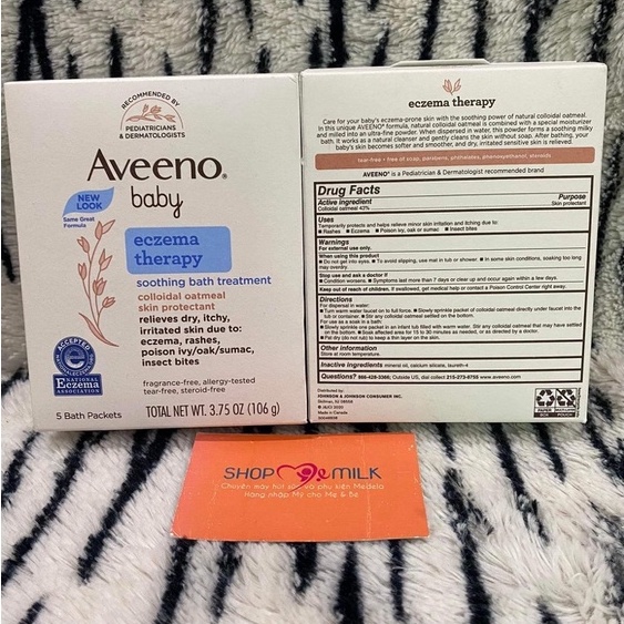 Bột tắm giảm chàm Aveeno Baby Eczema Therapy Bath Treatment