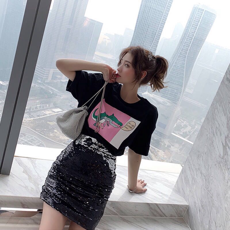 Chân váy chữ A lưng cao dài đến giữa đùi thời trang mùa hè và xuân Hàn 2020 | BigBuy360 - bigbuy360.vn