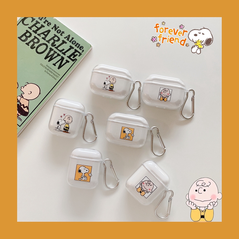 Ốp TPU dẻo trong suốt SUNTAIHO in hình gia đình Snoopy cho Apple Airpods Pro 3 Airpods 1/2