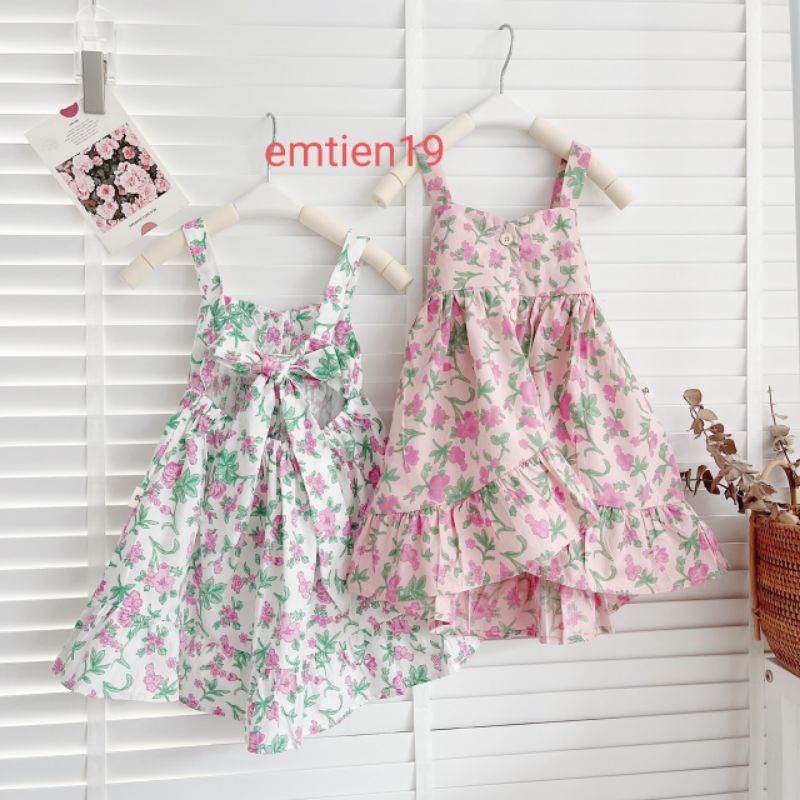 VÁY MAXI HAI DÂY CỘT ĐUÔI CÁ HỞ LƯNG CHO BÉ ĐI BIỂN CHO BÉ GÁI 1 ĐẾN 6 TUỔI