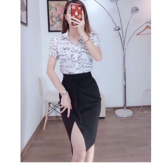 CHÂN VÁY BÈO CHÉO XẺ TRƯỚC [FREESHIP TỪ 99K