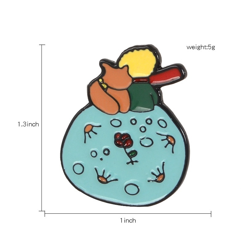 Huy hiệu cài áo hình hoàng tử bé/cáo nhiều màu sắc