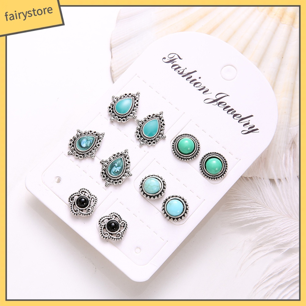 Set 5 đôi khuyên tai phong cách bohemian thời trang thời thượng cho nữ