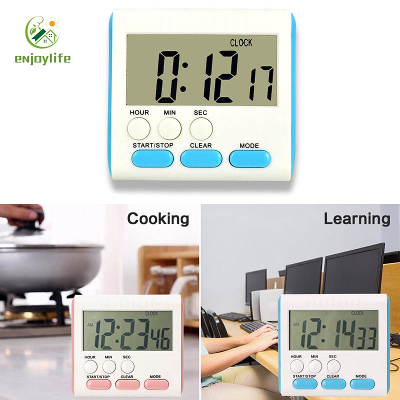 Đồng hồ hẹn giờ nấu ăn đa năng 24 giờ tích hợp màn hình LCD