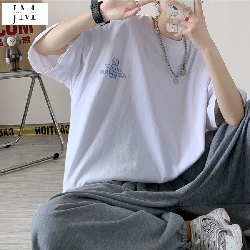 Áo thun Unisex tay lỡ form rộng in hình mặt trăng, áo phông nam nữ Freesize vải Cotton cao cấp tay lửng JTeeMan - JT30 | BigBuy360 - bigbuy360.vn