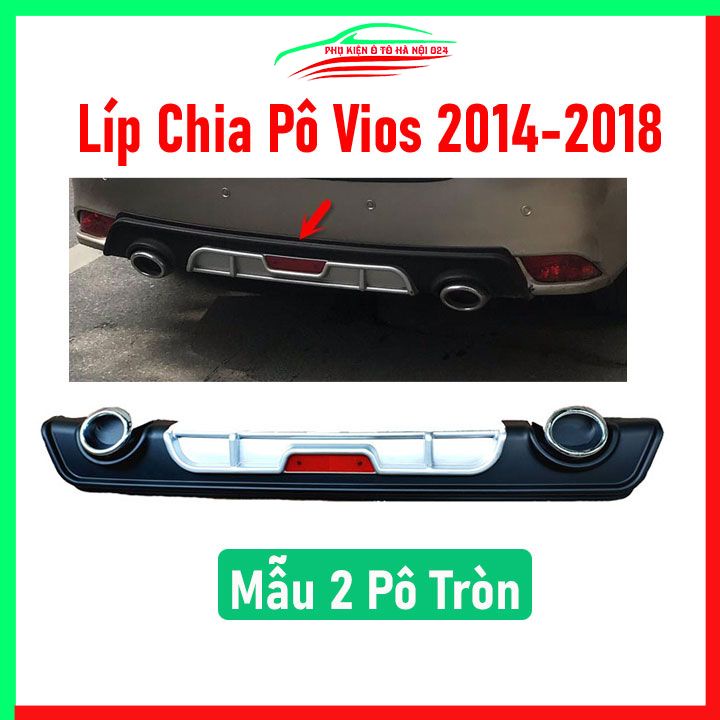 Lippo, líp chia pô ô tô Vios 2014-2018 mẫu 2 pô tròn màu bạc chuẩn form xe thể thao
