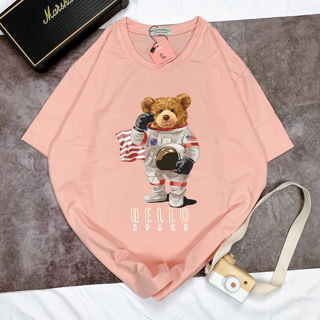 Áo thun unisex Be Yourself size M L XL - HELLO SPACE BEAR