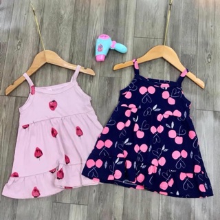 Váy hai dây cotton cho bé gái ( nt cho shop chọn màu)