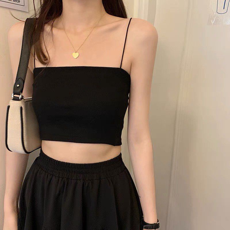 Áo Ống Croptop dây Tăm Chất Gân , Thoáng Mát, 2 Màu Siêu Hot | BigBuy360 - bigbuy360.vn