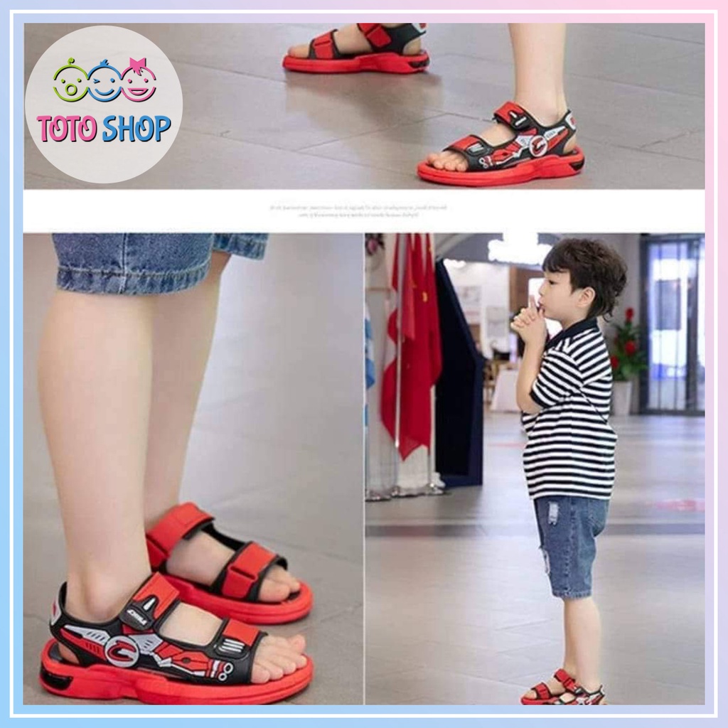 Dép sandal quai hậu hè cho bé trai chất cao su mềm nhẹ êm chân đi học đi chơi