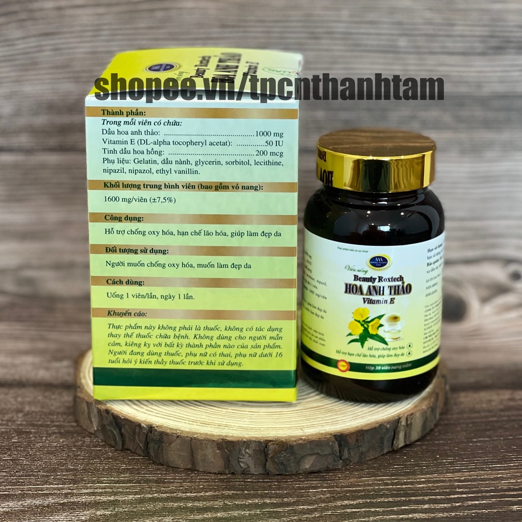 Viên uống đẹp da HOA ANH THẢO hỗ trợ giảm sạm da, nám da, bổ sung chất chống oxy hoá – Chai 30 viên