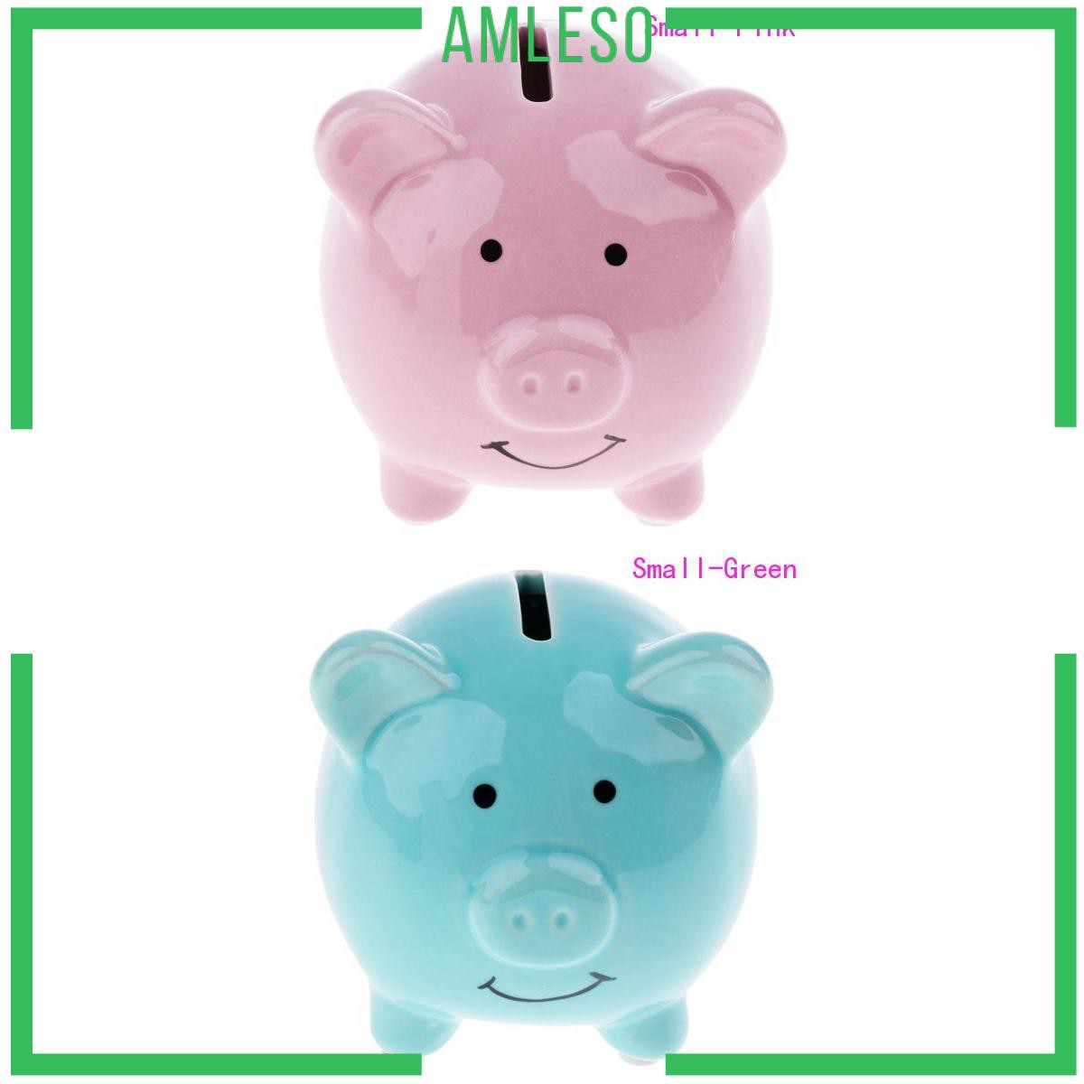 [AMLESO] Piggy Bank Money Box Pig Shaped Piggy Coin Bank Money Saving Box For Kids